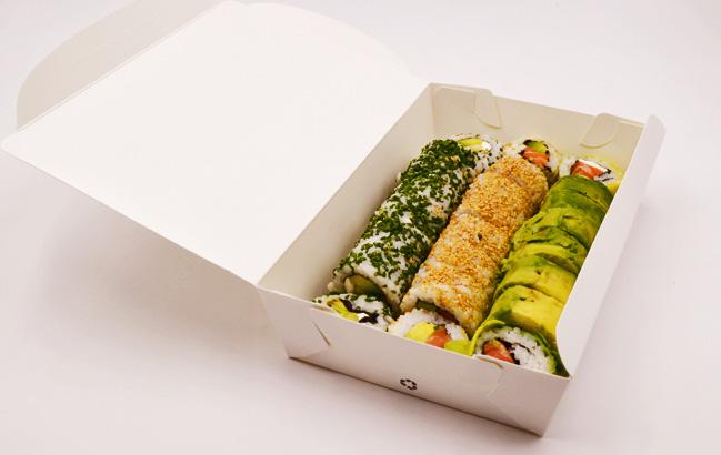 Empaque sustentable Kobo Sushi Caja Roll Publimark